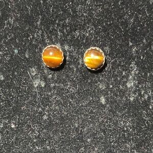 Tigers Eye Pierced Stud Earrings